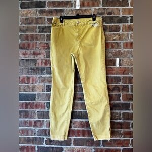 Cato 1946 Denim Yellow High Rise Raw Hem Women’s Size:14